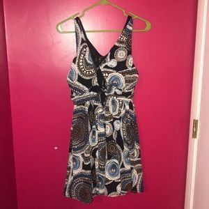 Patterned Tie in the Front Sun Dress